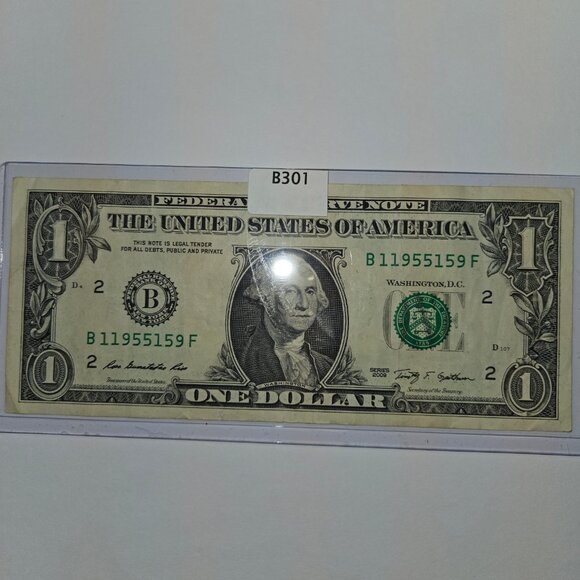 TRINARY $1 US Dollar Bill 11955159 Fancy Serial Number 2009 Series - Picture 4 of 4